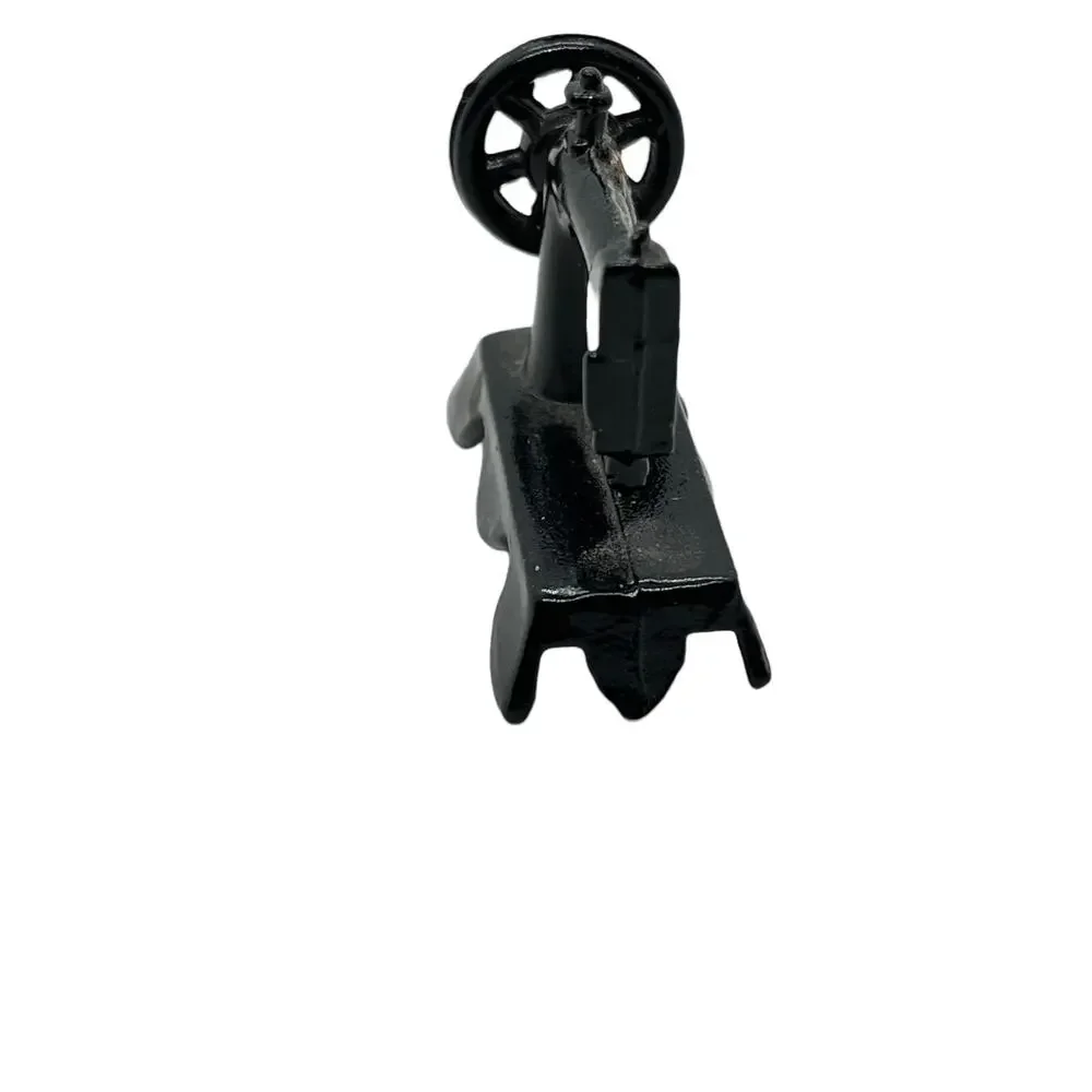 Miniature Dollhouse Sewing Machine 1800s Style Hand Wheel Black Painted Metal